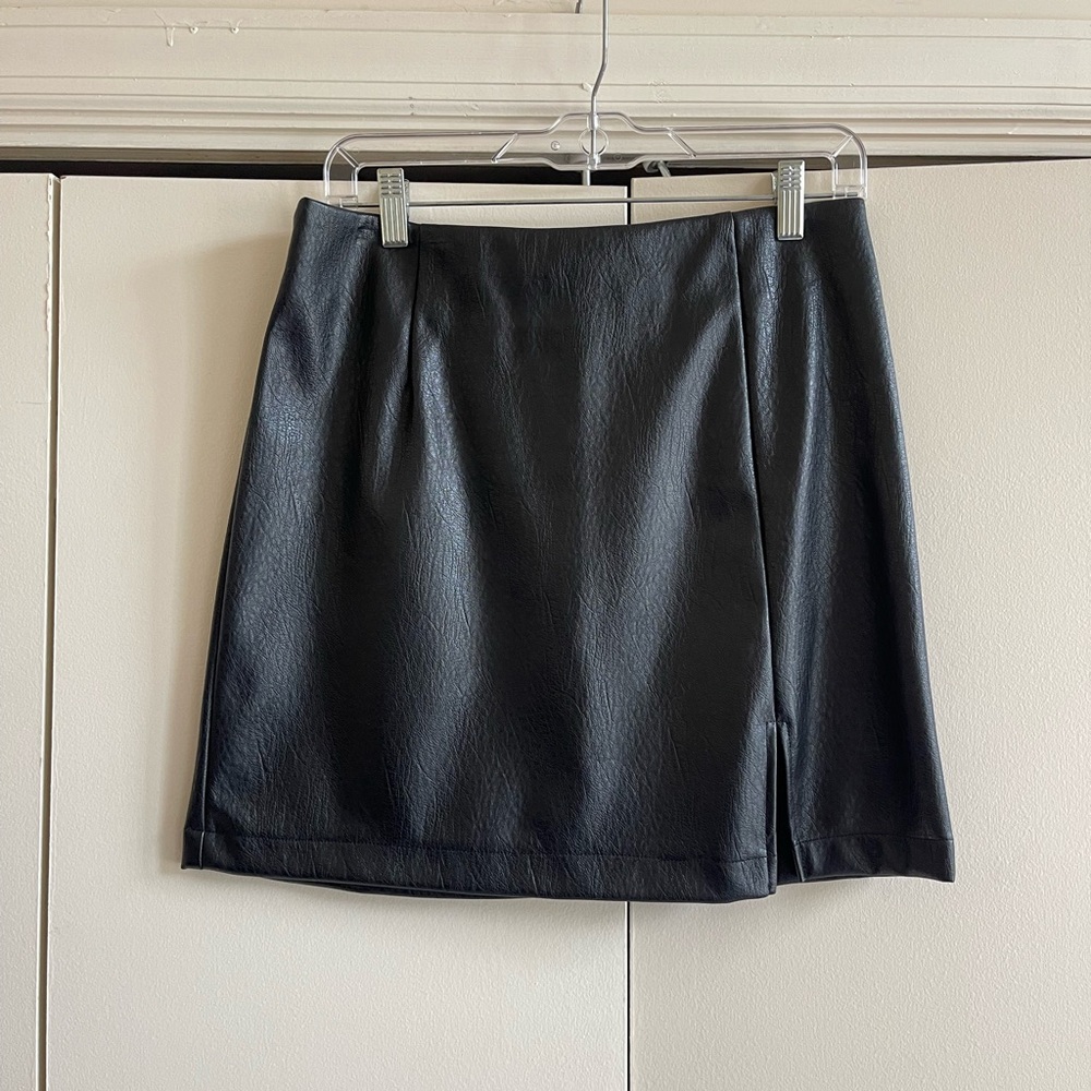 Wild Fable Black Faux Leather Mini Skirt